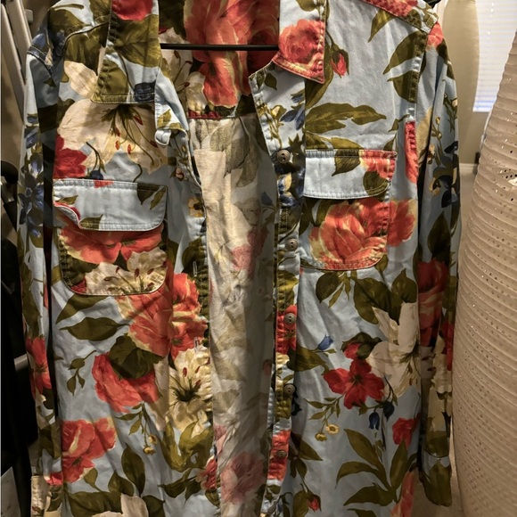 Roaman’s Floral Longsleeve Button Up Shirt Size 1X RN88842 NWOT Pockets - Picture 5 of 16